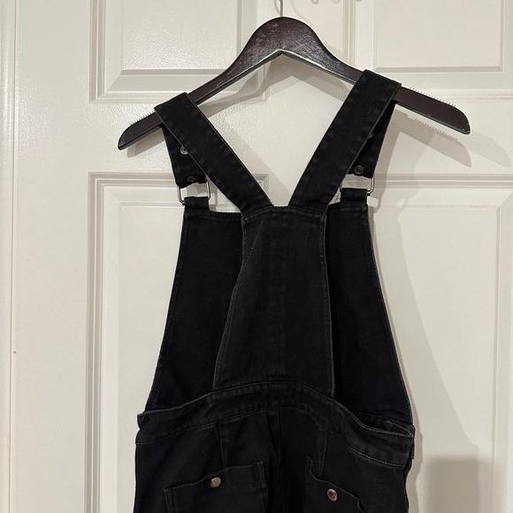The Editor's Market cotton blend black denim overalls jumpsuit size XS - Picture 6 of 8